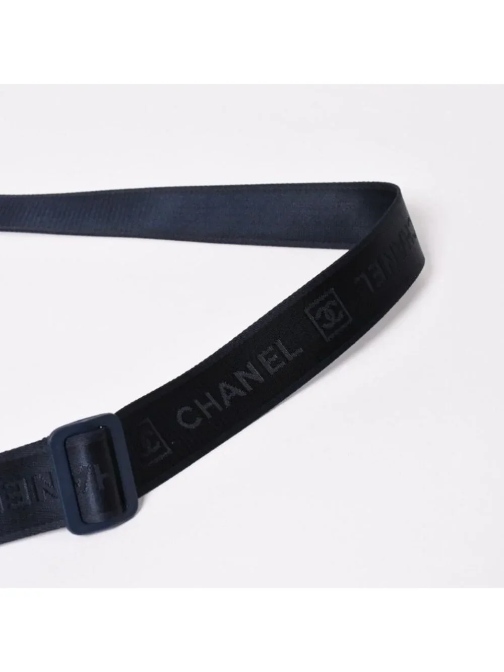 Chanel Sports Line Shoulder Bag CC Logo Navy Ivory Silver